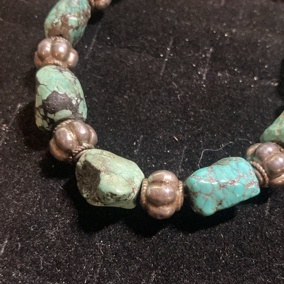 Sterling and chunky turquoise bracelet. - Picture 4 of 6